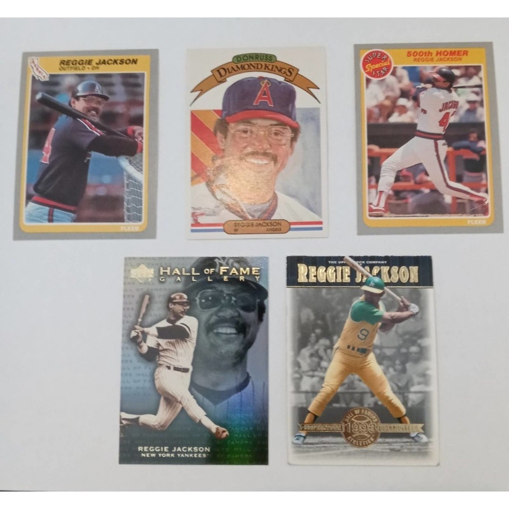 Reggie Jackson Lot of 5 Baseball Cards